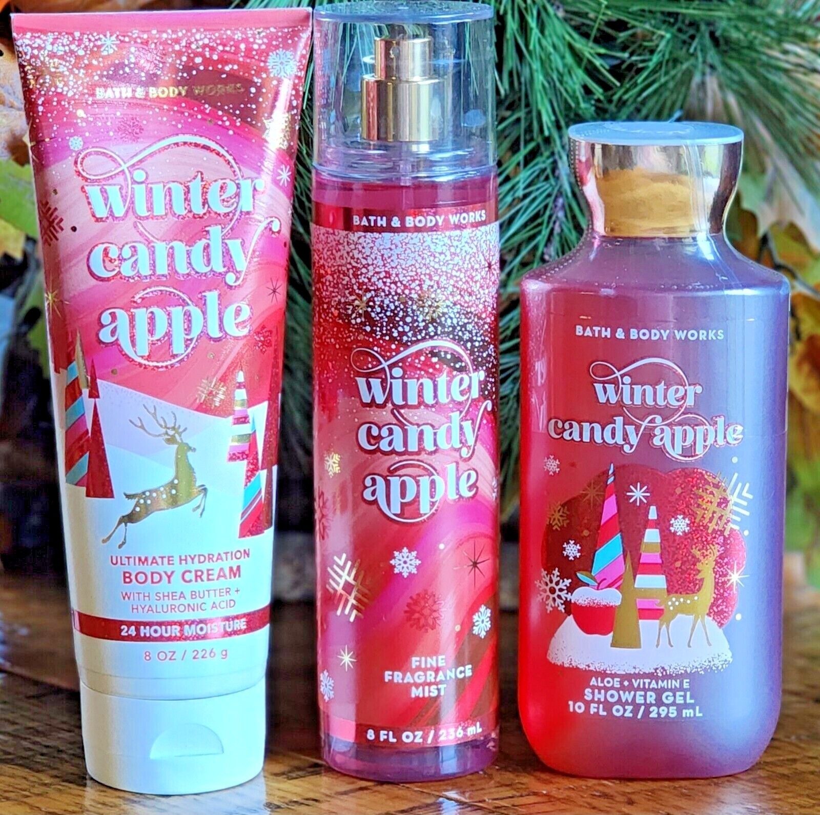 ⑥バスアンドボディワークスWINTER CANDY APPLEボディクリーム3本 Amazon.com : Bath & Body Works - Winter Candy Apple - 3 pc