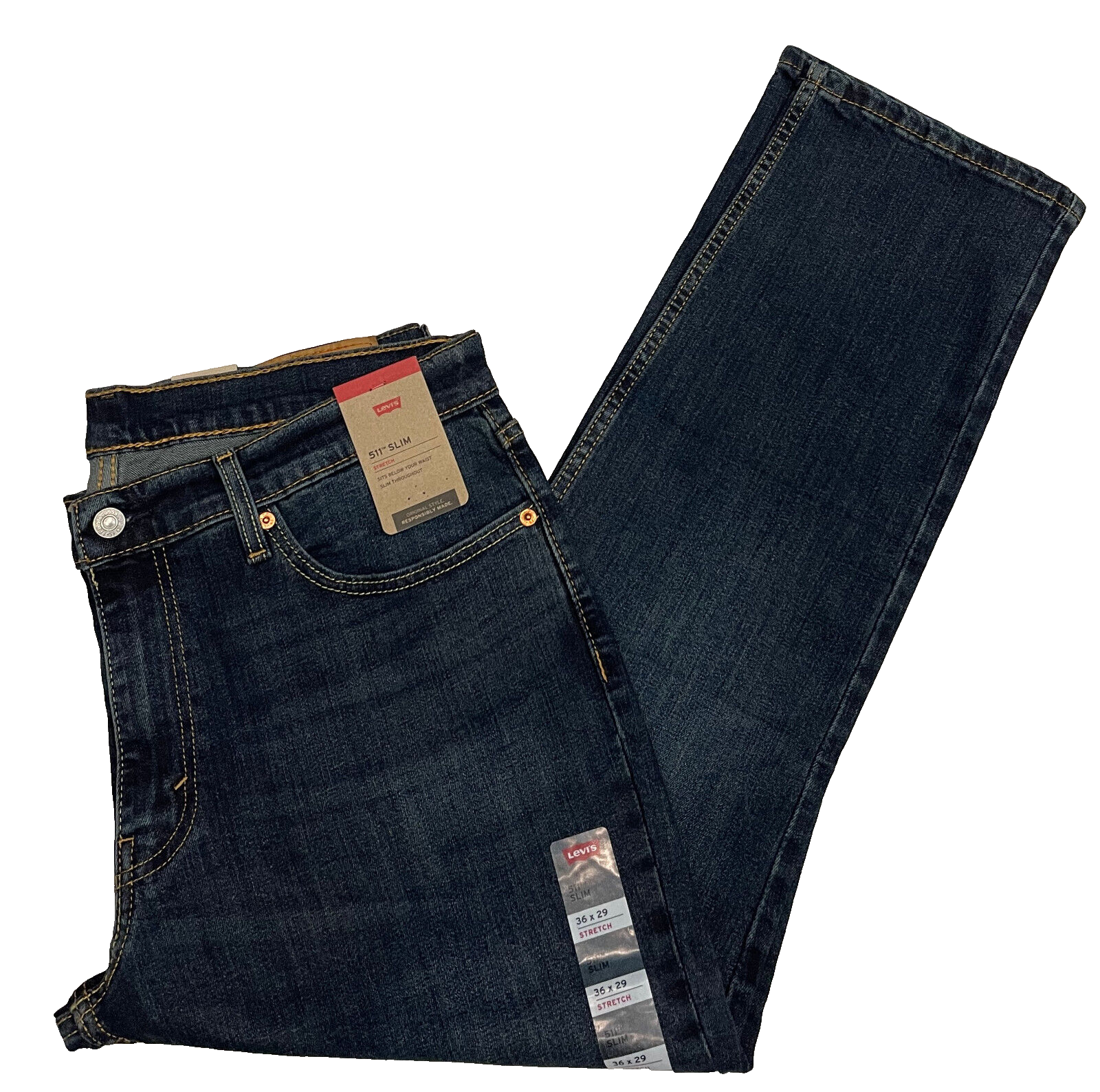 Levis 511 Mens Slim Fit Stretch Jeans 36X29 Dark Blue W36L29 Levis 511 Mens Slim Fit Stretch Jeans 36X29 Dark Blue W36L29