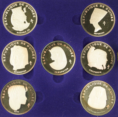 Republic of GUINEA 1970 Ancient Egypt 500 Franc 29 Gram SILVER 7 COIN Proof Set