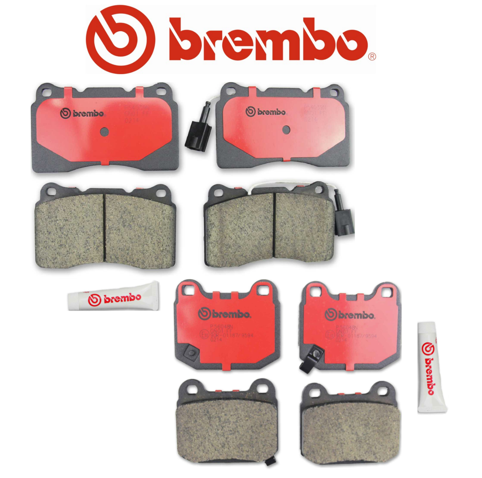 Front Brake Pads & Rear Brake Pads Set OEM Brembo Ceramic Impreza WRX