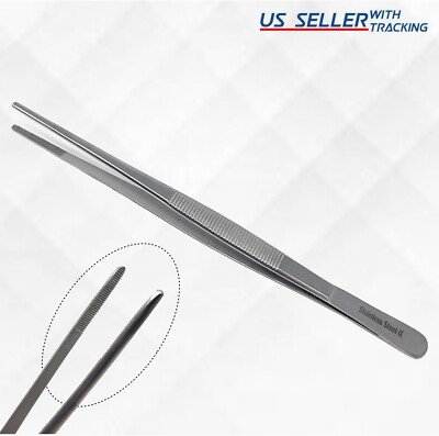 Thumb Dressing Forceps 8'' Serrated Tweezers Surgical Stainless Steel CE