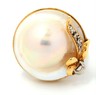 Mabe Pearl & Diamond Dress Ring 14ct Yellow Gold Fine Statement Ring Band Size N.JPG