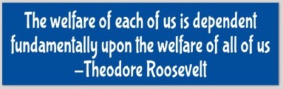 Welfare Of Each Dependent Upon Welfare Of All Of Us 3x10 Bumper Sticker