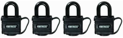 Fortress Master Padlock Weather Resistant Cover Lock 1-1/4'' Keyed Alike 4 Pack