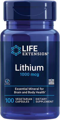 Lithium 1000 Mcg - for Brain Health, Anti-Aging & Longevity - Memory & Cognitio