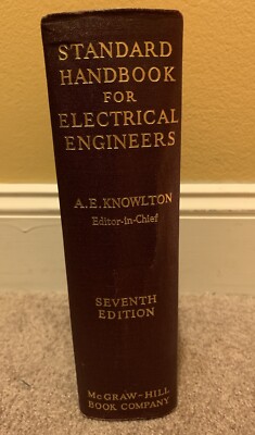 1941 ELECTRICAL ENGINEERS HANDBOOK VINTAGE ENGINEERING SCIENCE TEXT BOOK (B32)
