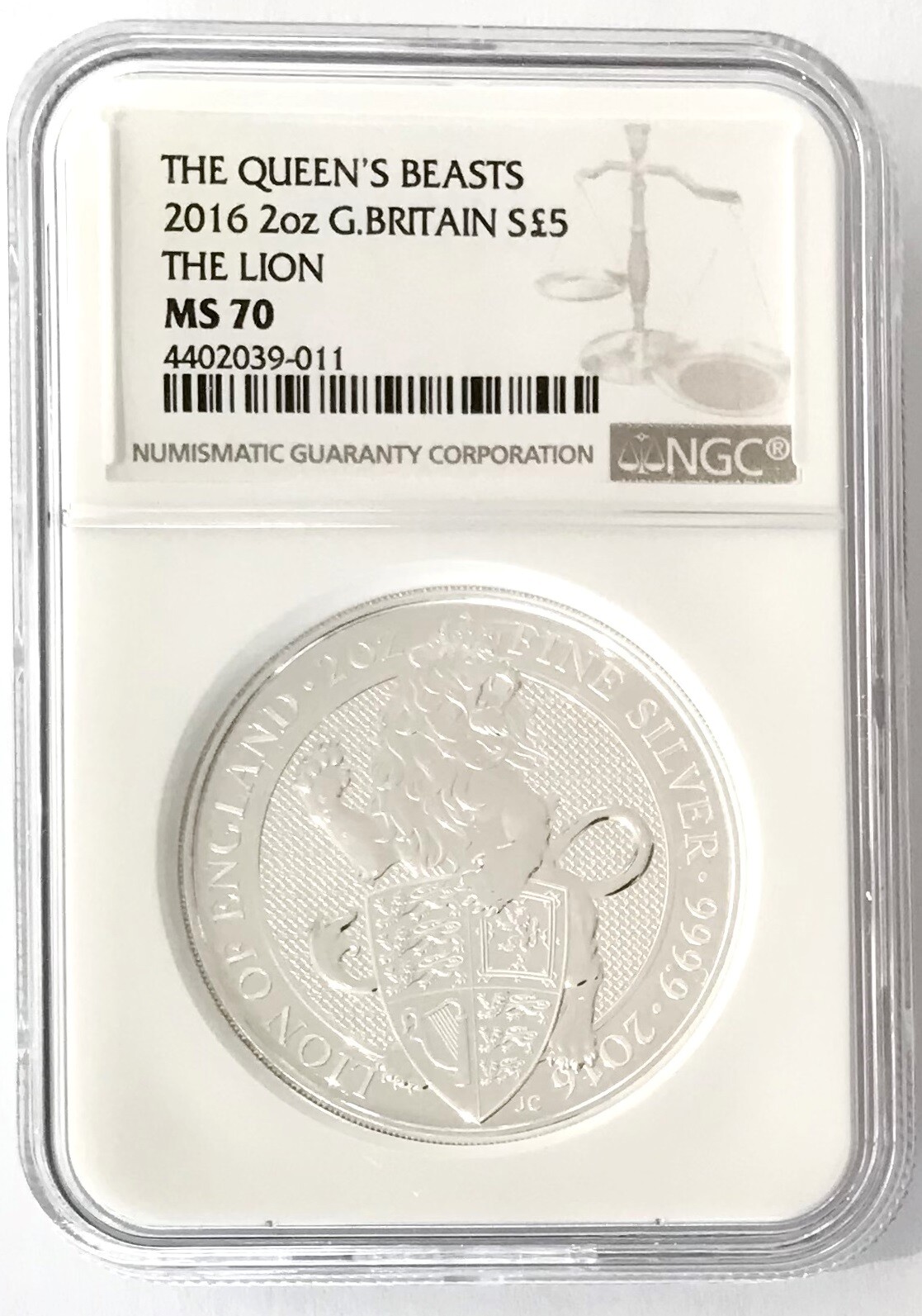MS69 DPL◆チューダービースト　イングランドのライオン　白銅貨　NGC NGC 2022 GREAT BRITAIN 5PD TUDOR BEASTS Lion of England
