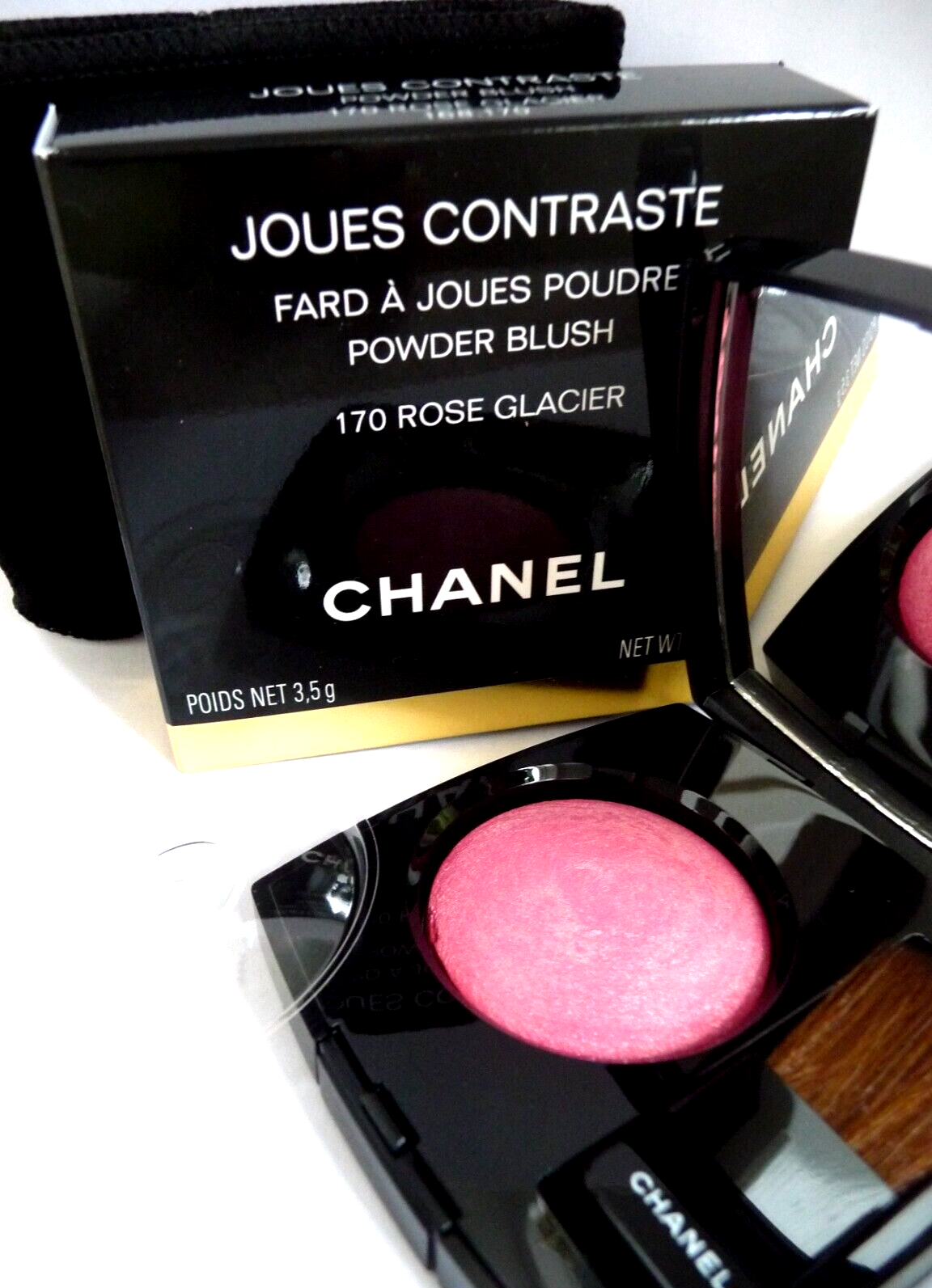 CHANEL Joues Contraste Powder Blush 170 ROSE GLACIER New