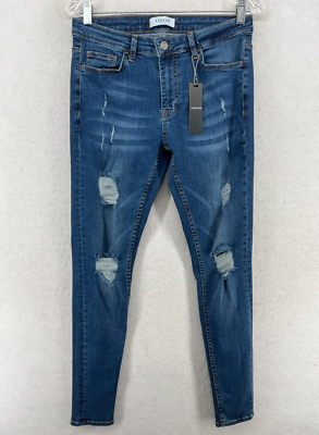 Navy blue ripped jeans cheap mens