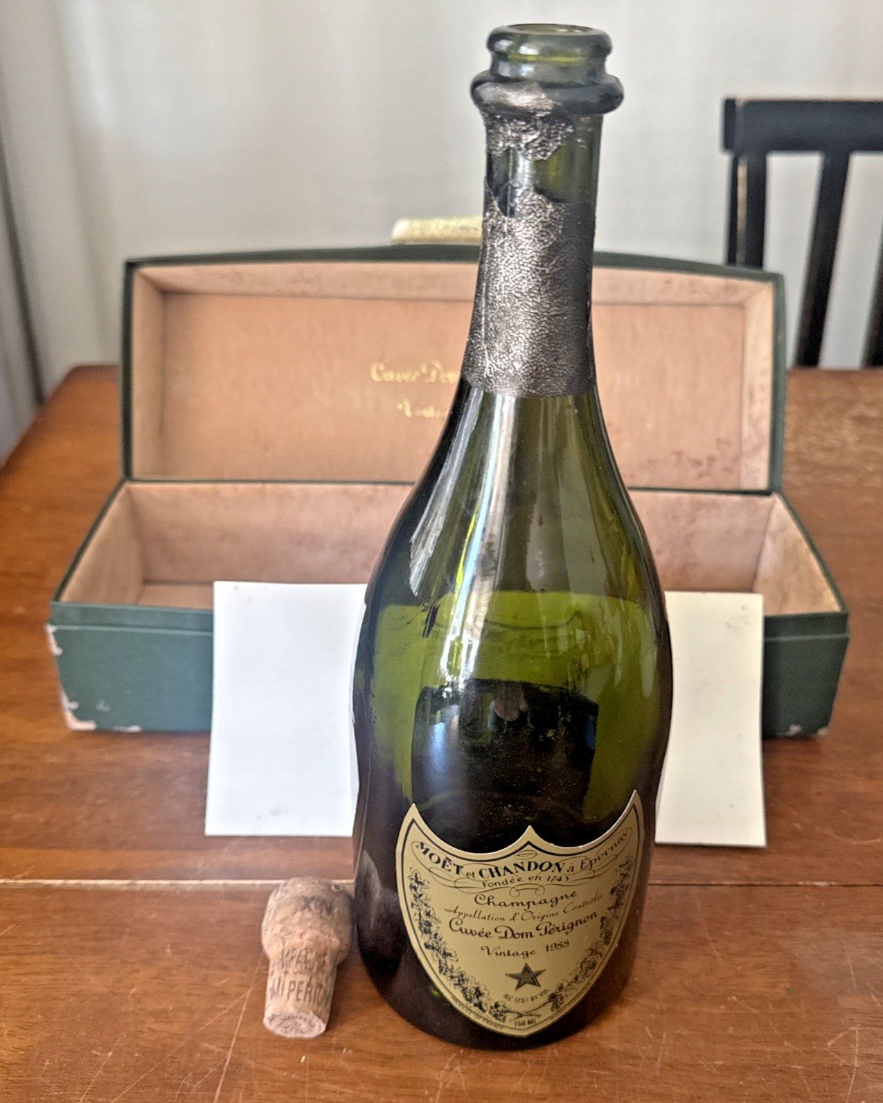Dom Pérignon 1988 Vintage Empty Bottle Moët & Chandon with