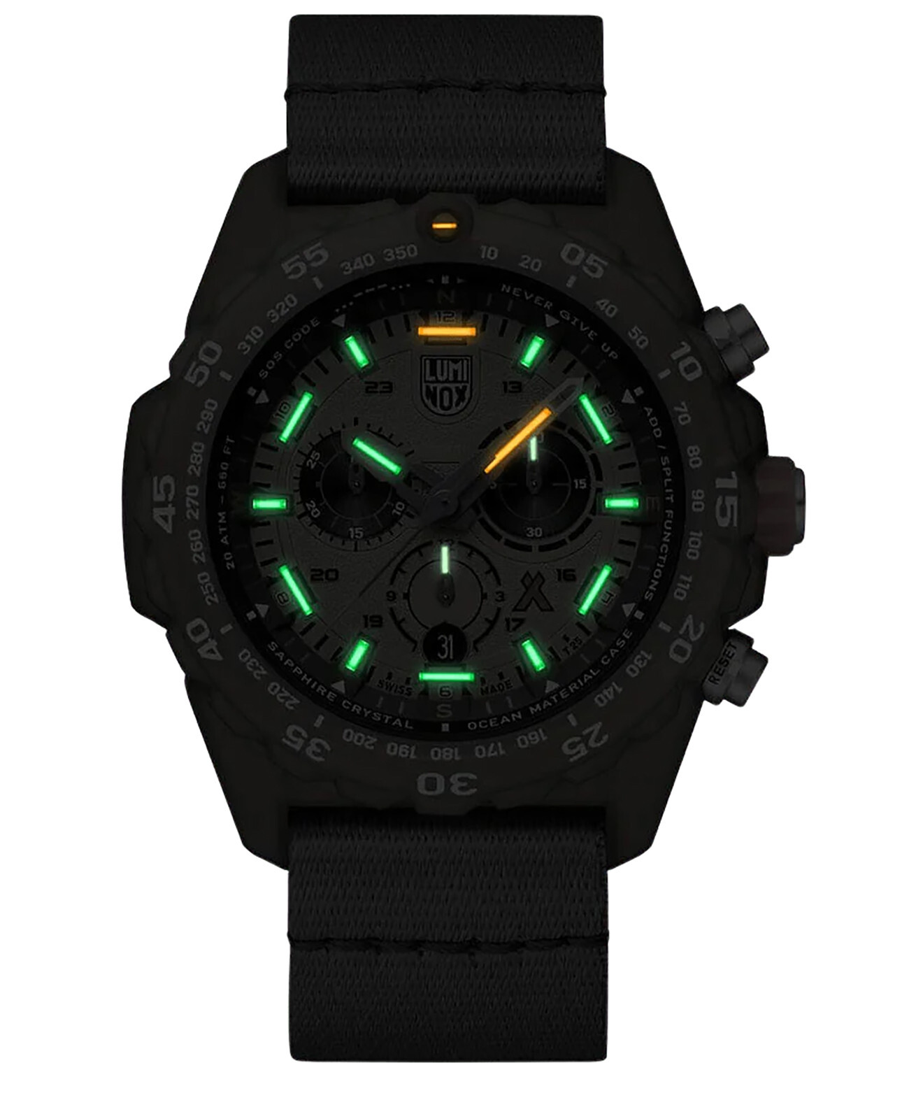 Pre-owned Luminox Bear Grylls Survival Master Series Recycled Ocean 45mm Watch 3757.eco