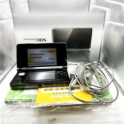Nintendo 3DS Ambassador Cosmo Black Launch Day Edition with Box Complete Pokemon