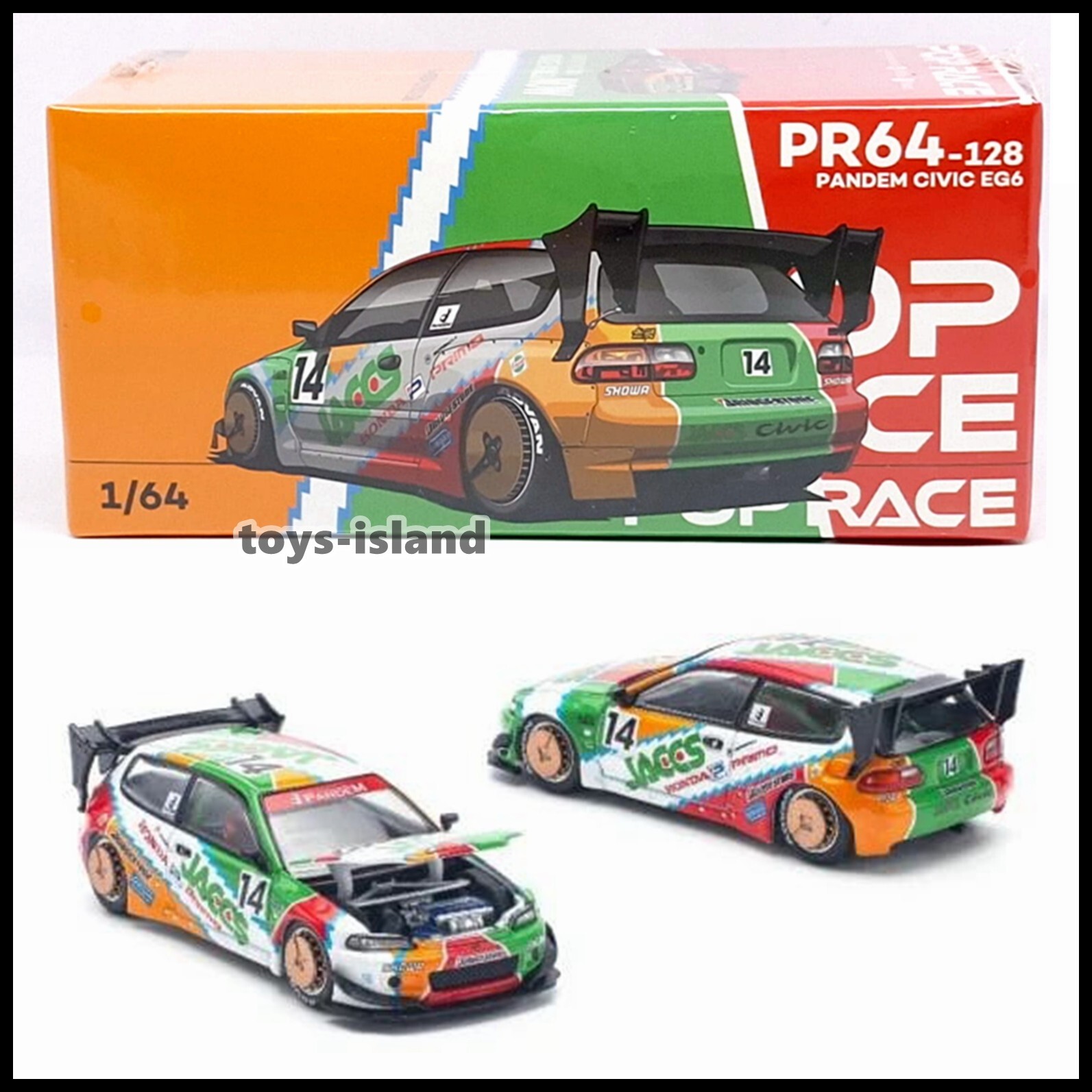 ミニカー PANDEM CIVIC EG6 1/64 POPRACE Pop Race 1:64 Pandem Honda Civic EG6 #001 | eBay