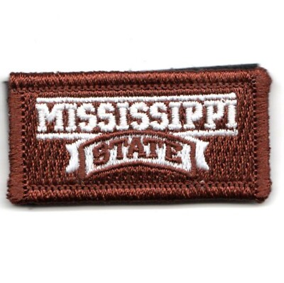 FSS MISSISSIPPI STATE LEGACY LOGO DARK MAROON HOOK LOOP EMBROIDERED PATCH