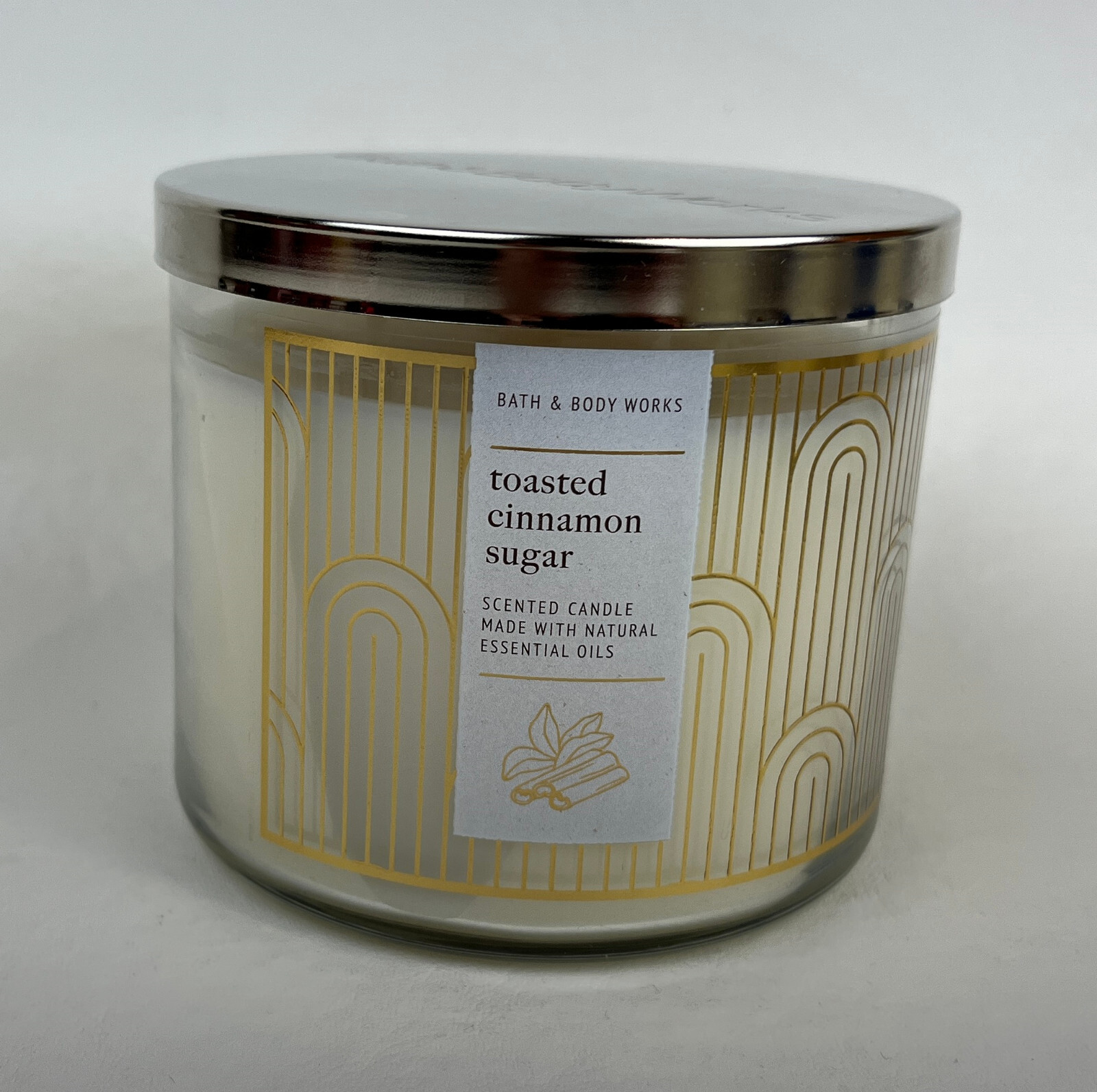 Bath & Body Works White Barn Toasted Cinnamon Sugar 3 Wick