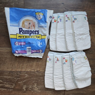 Vintage 1995 Pampers Stretch Size 4 Plastic Boys Diapers Lot