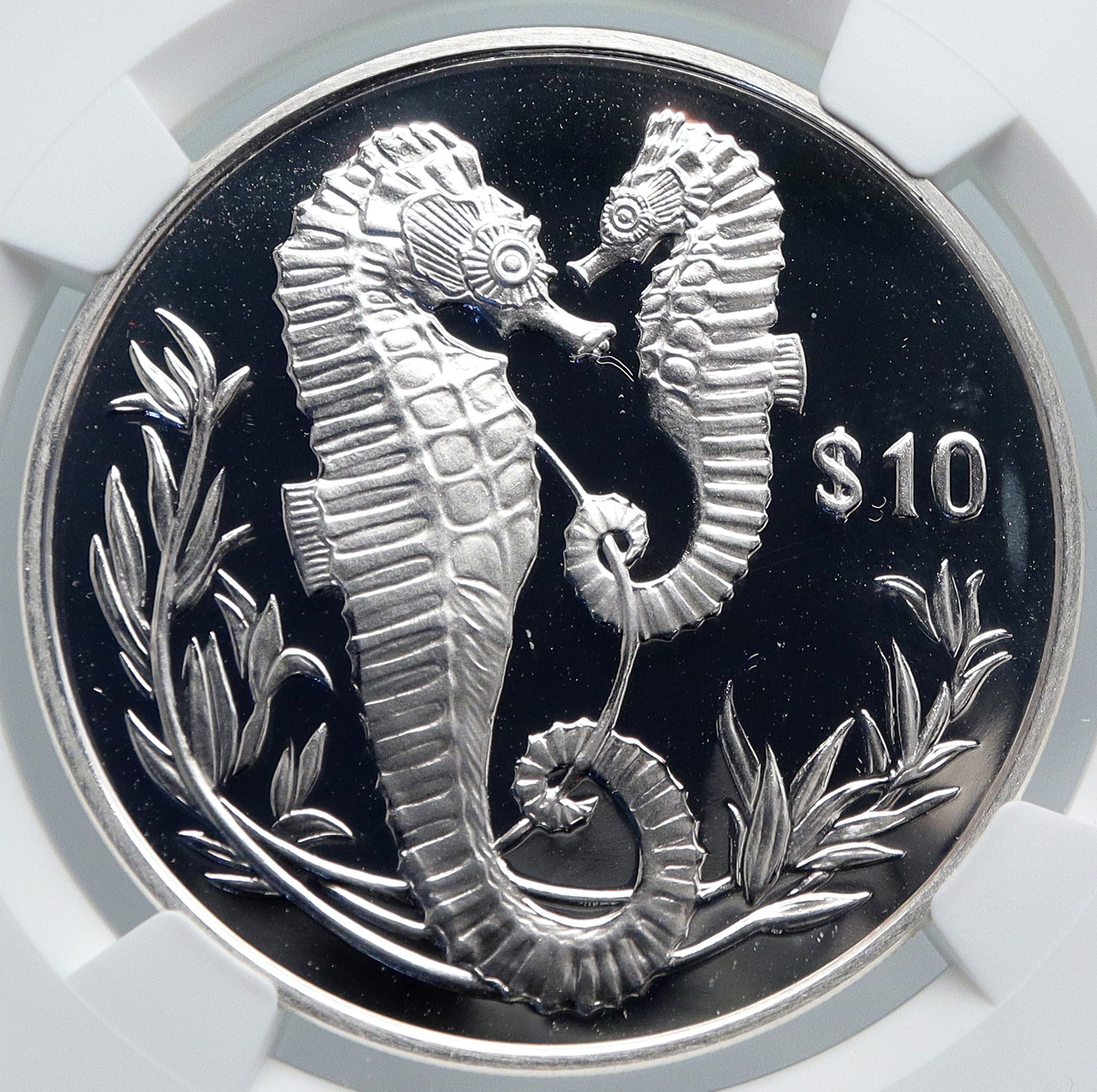 2017 British Virgin Islands UK QUEEN - SEAHORSE Proof Silver $10