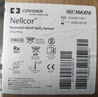 Covidien Nellcor Neonatal -Adult SpO2 Sensor   3kg  40kg - Case of 24