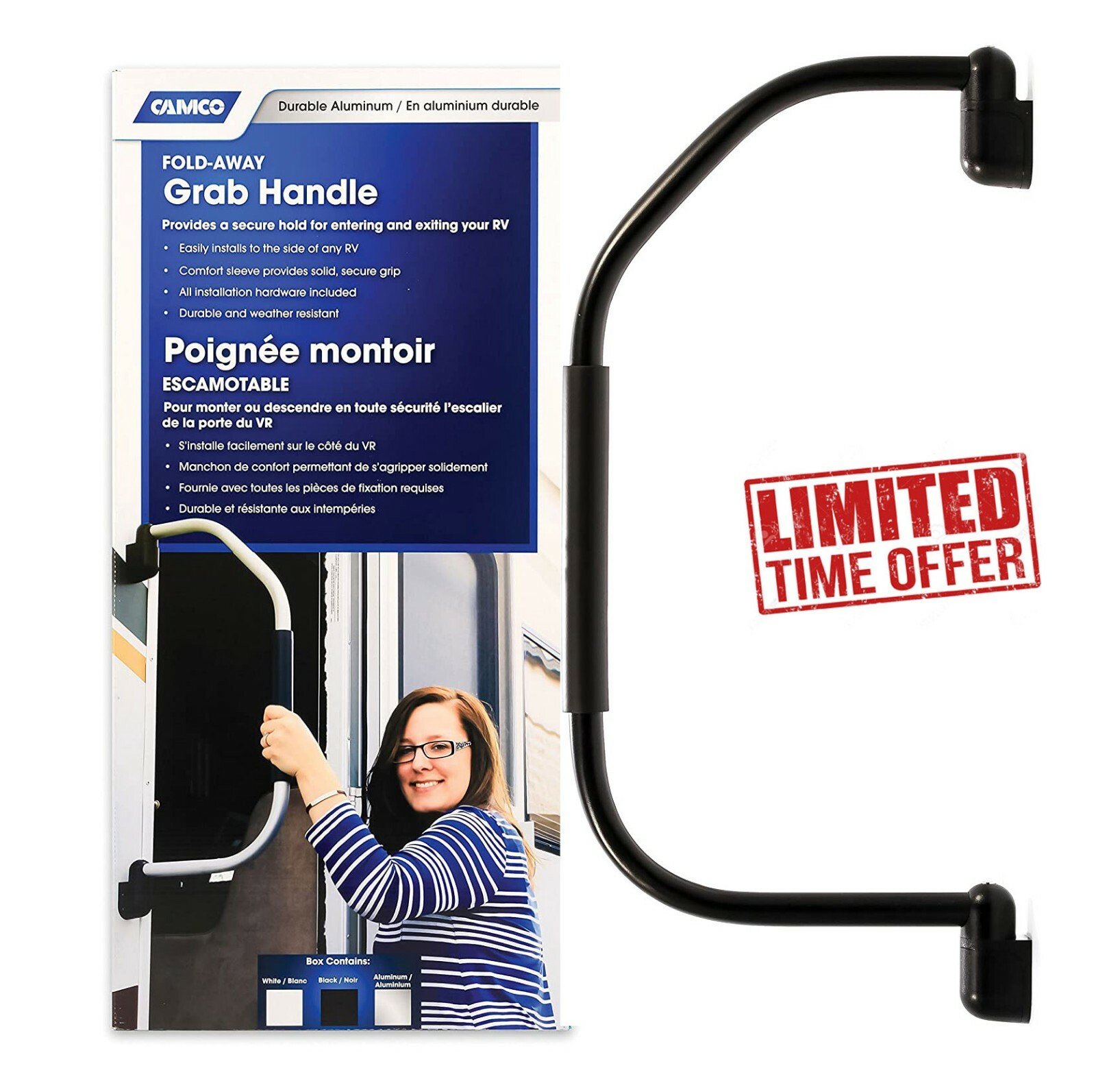 Fold Away Door Grab Handle Bar RV Camper Trailer Motorhome Secure Grip Hand Rail eBay