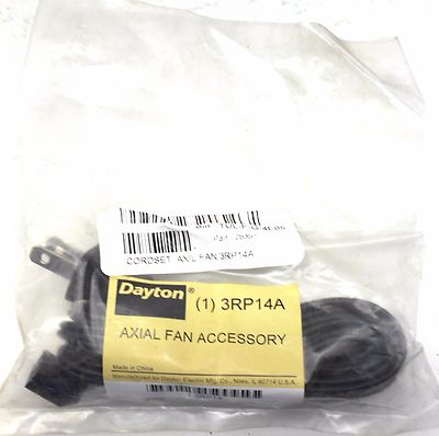 DAYTON 3RP14A AXIAL FAN CORD SET, 2 PRONG PLUG, 115 VOLTAGE, 72'' LENGTH 