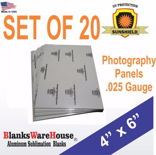 4" x 6"  Aluminum, sublimation, Photo Sheets, photo panels, .025 gauge / 20 pc**
