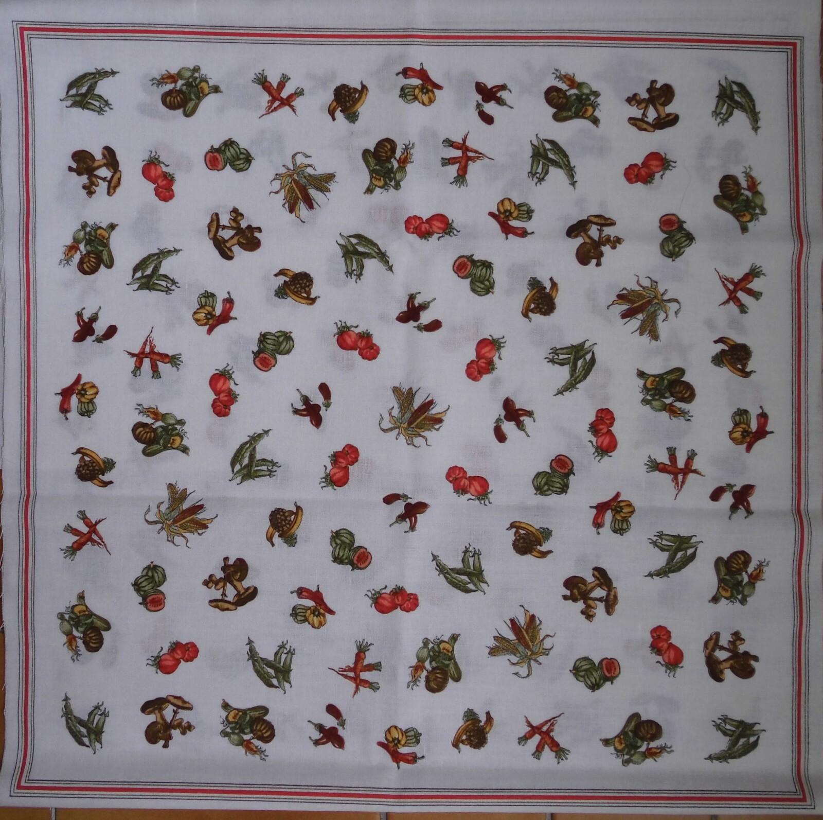 Baumwollstoff Gemüse 130x100cm 4 Quadrate