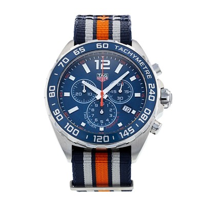 TAG Heuer Men's Formula 1 Blue Dial White & Blue NATO Strap Quartz Watch CAZ1 | eBay