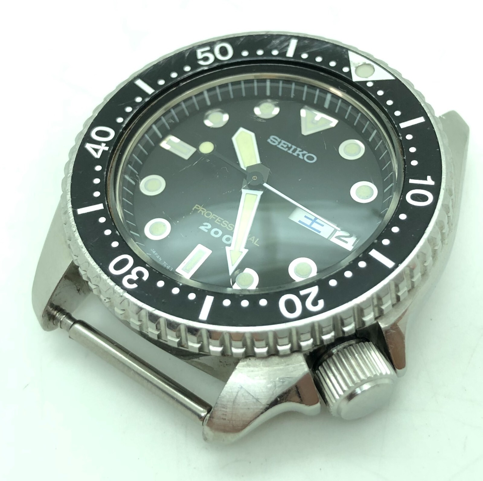 美品　SEIKO 7c43-6010 SEIKO Professional Diver 200m Men's Black Watch 7C43-6010