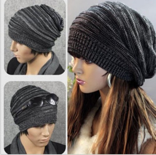 Unisex Beanie Wintermütze Gestrickt Beiläufig Strickmütze Lang Slouch Ski Mütze