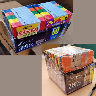 50 + 28 = 78 Colored Imation 3.5'' Floppy Disks, 1.44MB capacity 2HD High Density