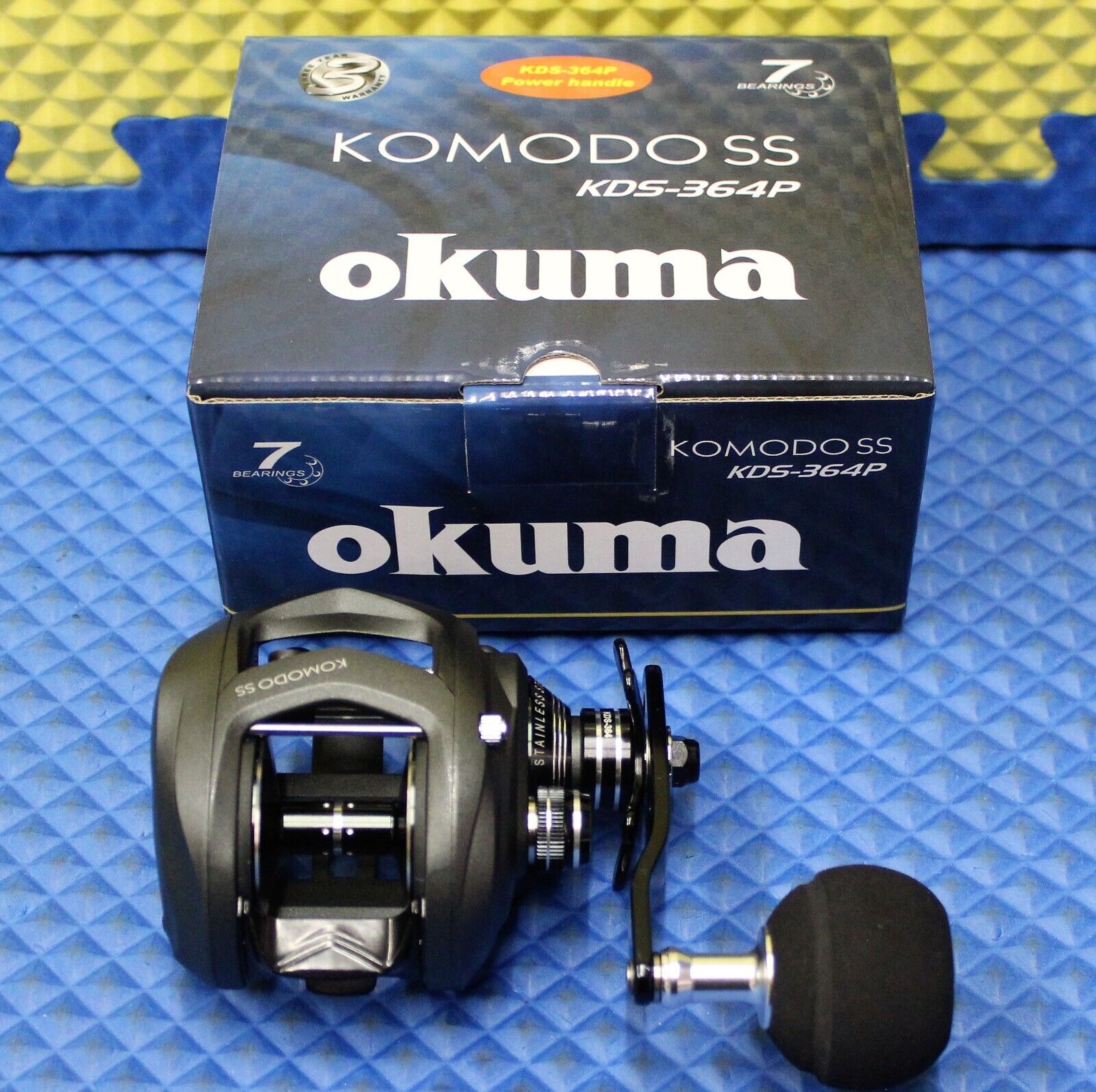 Okuma Komodo SS Low Profile Baitcast Reel With SHORT Power Handle KDS-364P Okuma Komodo SS Low Profile Baitcast Reel With SHORT Power Handle KDS-364P