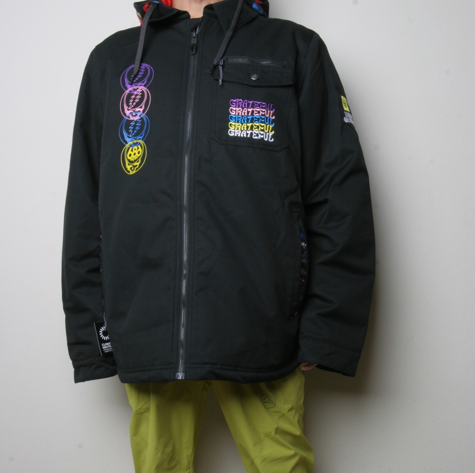 686 686 DEAD SNOWBOARD JACKET (L) GRATEFUL DEAD BLACK M2W118-BLKW