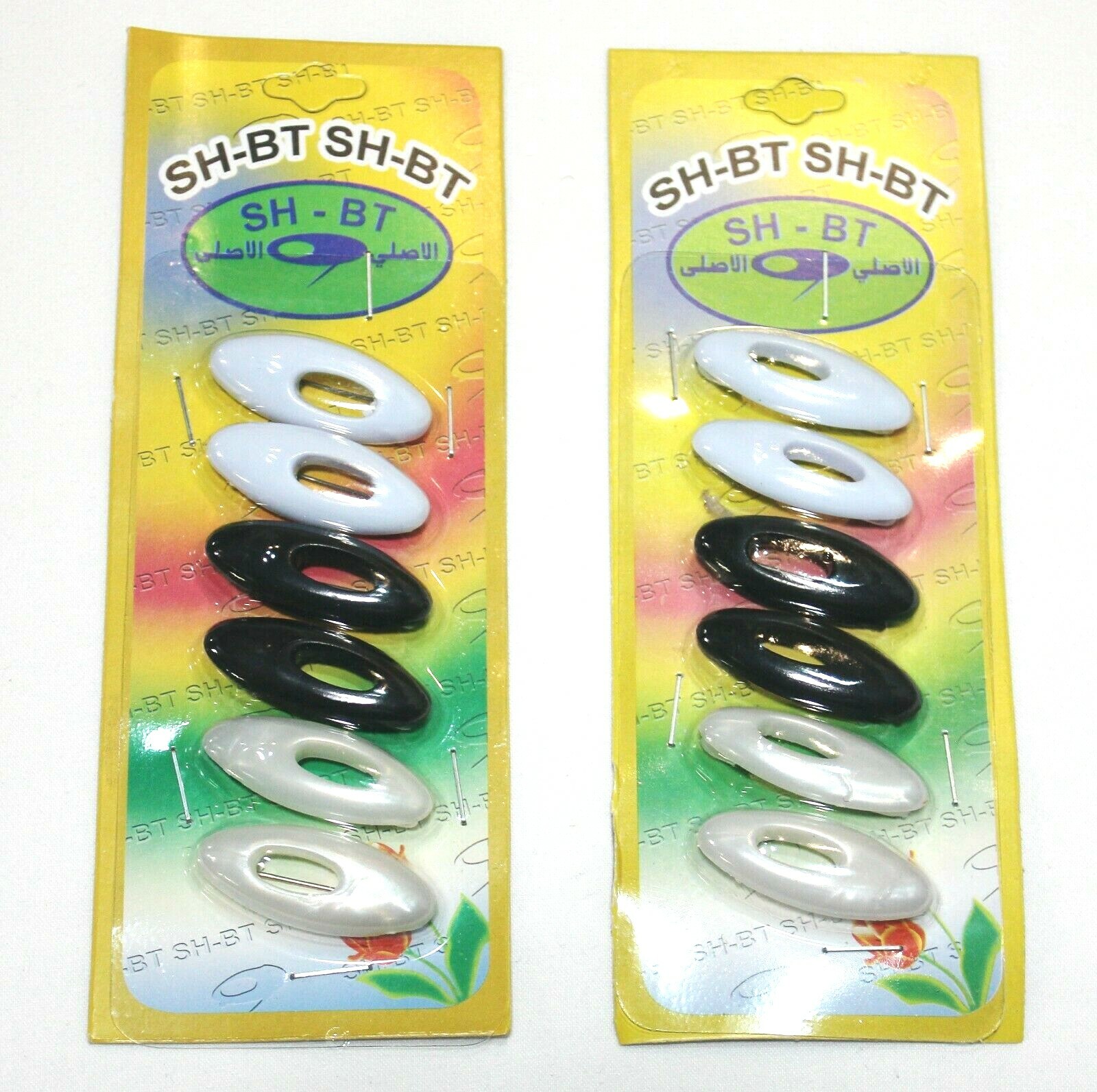 Women Two x (6-Pack) Hijab Pins White-Black- Off White Sca​rf Hijab Safety Pins