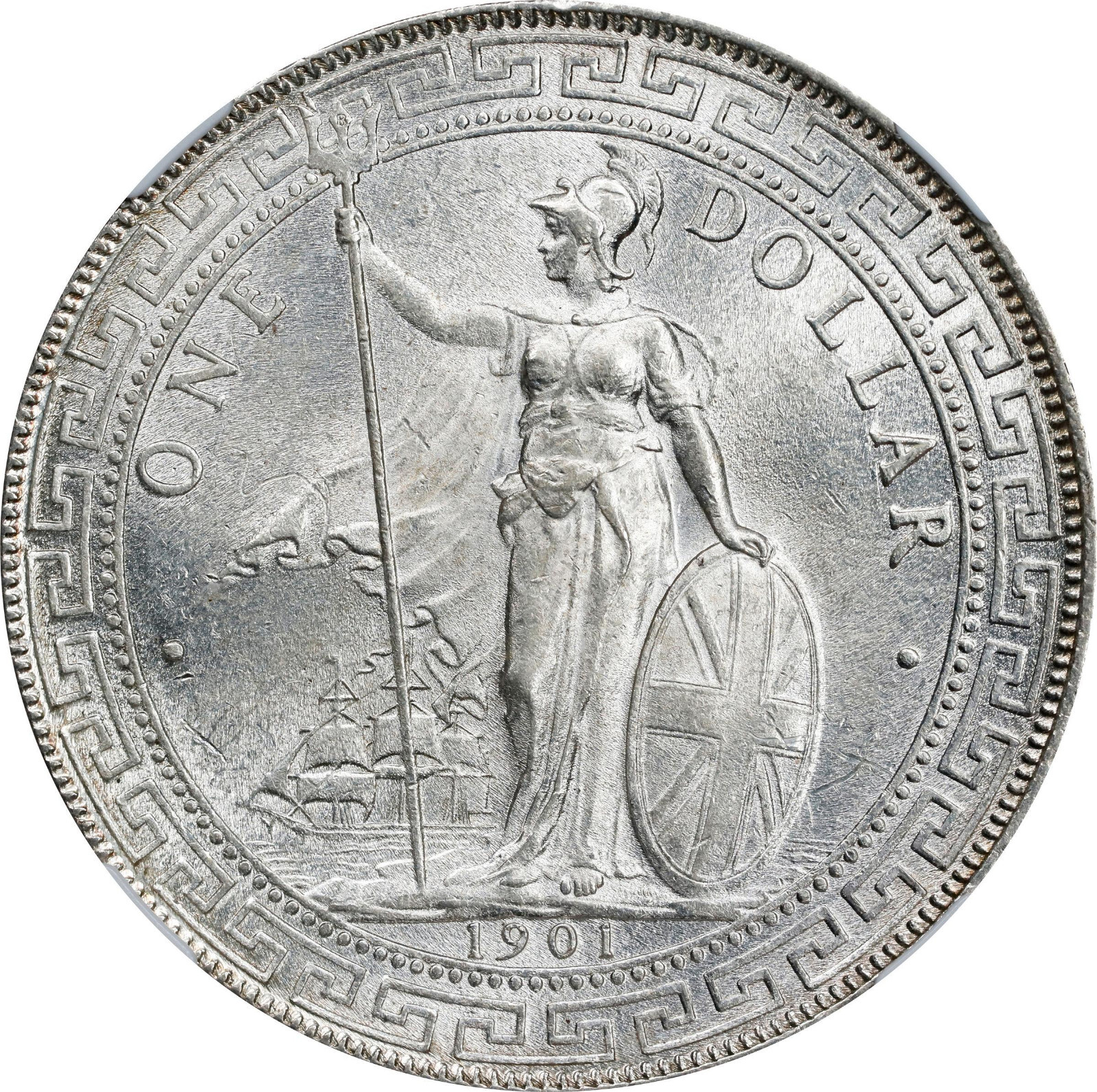 Great Britain: Victoria Trade Dollar 1901-B, NGC MS-63