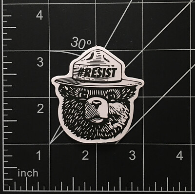 Smokey the Bear - Vinyl Sticker Travel #Resist Durable Waterproof Sunproof