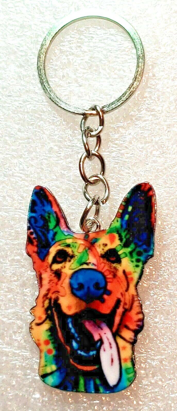 German Shepherd Dog Happy GSD Multicolor Keychain ...