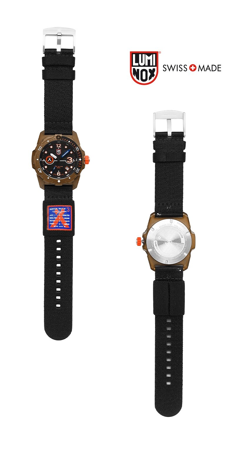 Pre-owned Luminox Bear Grylls Survival Eco Mens Quartz Watch 42mm 20atm Swiss Made
