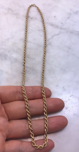 Vintage 14K Yellow Gold Rope Chain Necklace 4.92 Grams | eBay