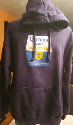 Corona Extra Hoodie XL Blue Beer Alcohol Bar VINTAGE 90s. NWOT