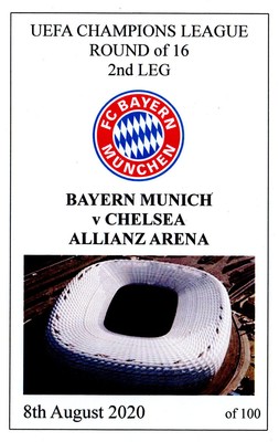 Mint Bayern Munich v Chelsea Champions League pirate programme 8 August 2020