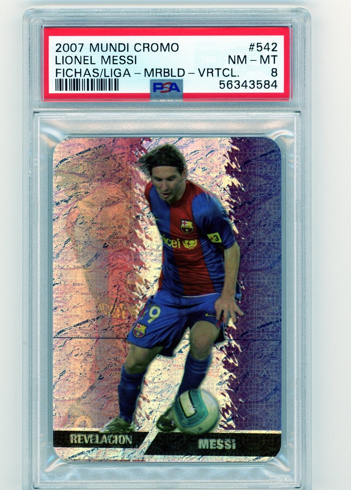 2007 Mundi Cromo Lionel Messi PSA8(メッシ) 2007 Mundi Cromo Lionel Messi Barcelona Fichas Liga Marbeled