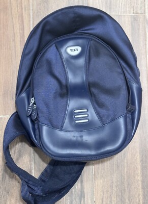 Tumi T2 Tech Nylon Blue Leather Sling Laptop Backpack