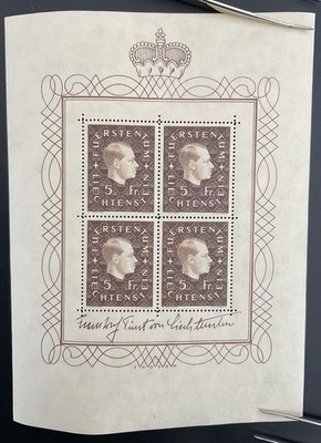 LIECHTENSTEIN 1939 185KB ** POSTFRISCH KLEINBOGEN PLATTENNUMMER 1 (41943c