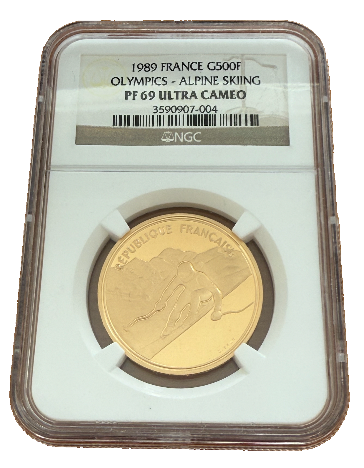 フランス500francs 本日のフランス アルベールビル五輪1992年記念金貨500フラン
