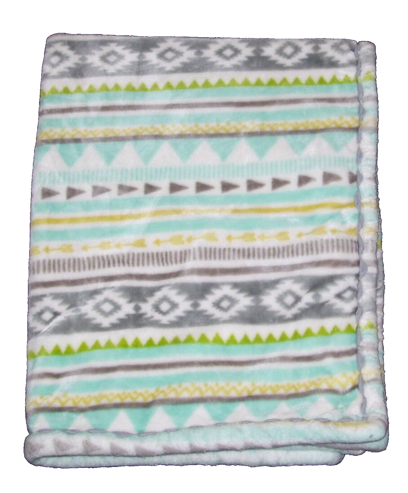 Gray Aqua Brown Gold Soft Plush 30x40"