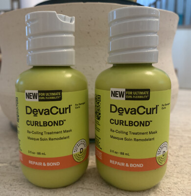 2 X DevaCurl Curl Bond Re-Coiling Treatment Mask Repair & Bond 3oz SEALED JAR