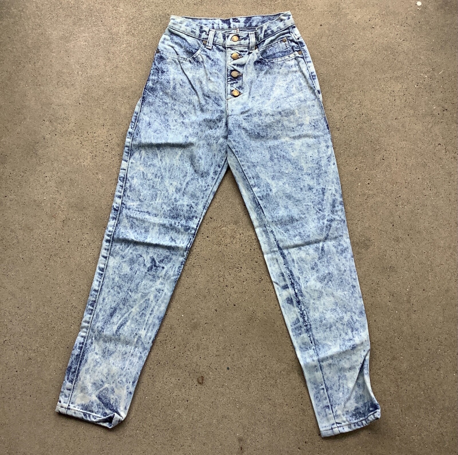 Vtg 80s 90s Clique Mom Jeans Acid Wash Button Fly High Waist