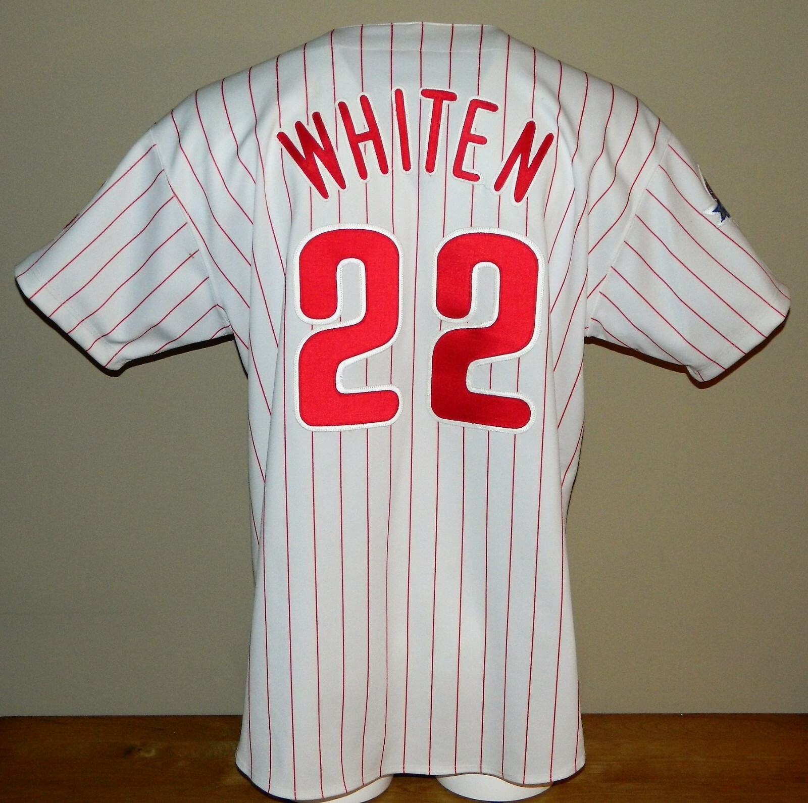 1995 Mark Whiten Game Worn Philadelphia Phillies Home Jersey #22 - Russell