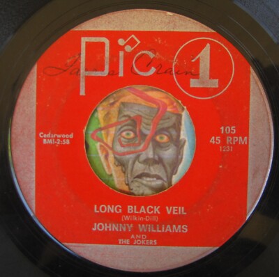 HEAR Johnny Williams 45 Long Black Veil / Won't You Forgive rockabilly
