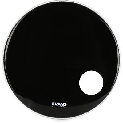 Evans EQ3 Black Resonant Bass Drumhead - 24'' - With Port